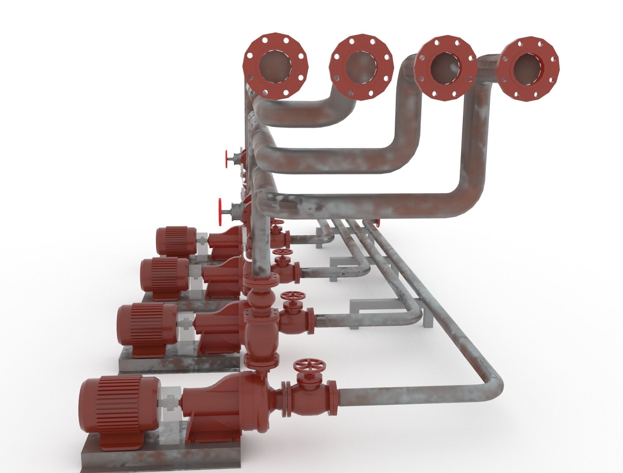 Fire pump station 3D model_7