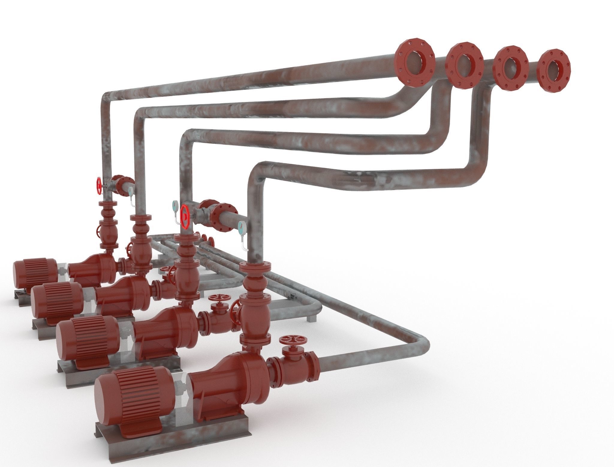 Fire pump station 3D model_4