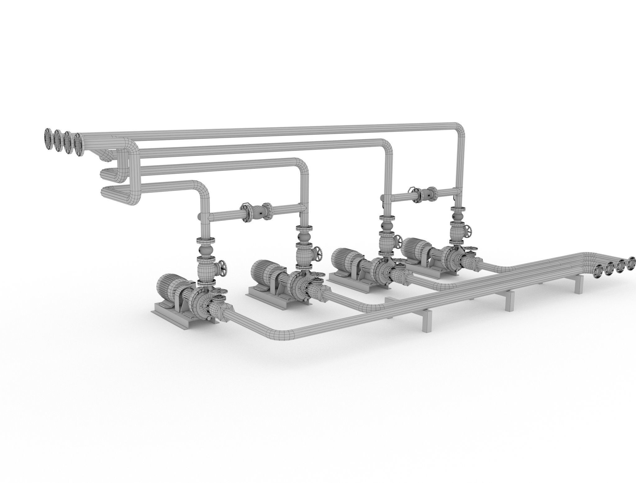 Fire pump station 3D model_8