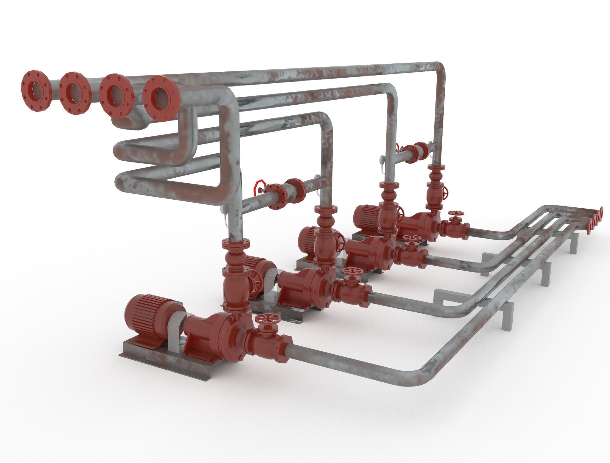 Fire pump station 3D model_2