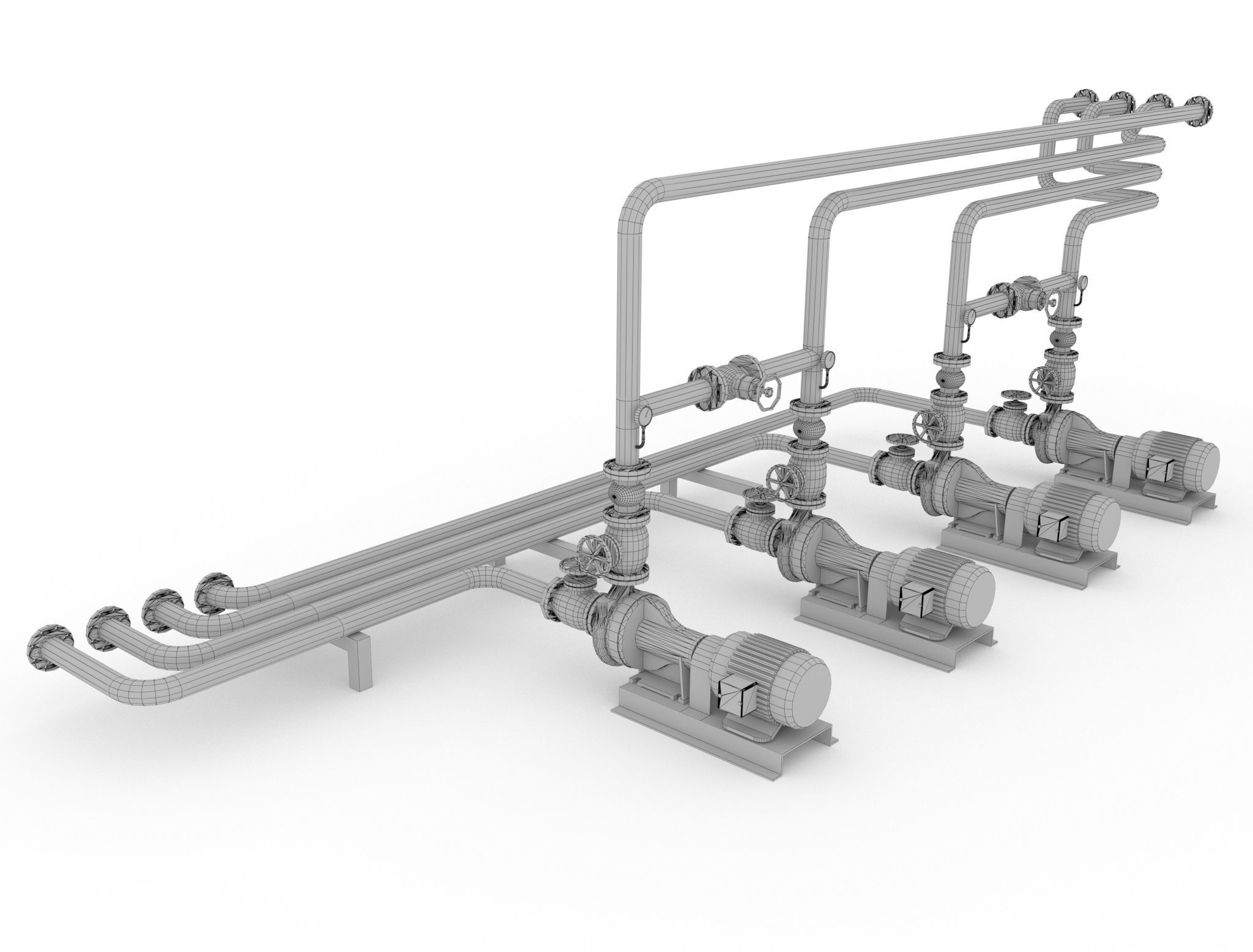 Fire pump station 3D model_9