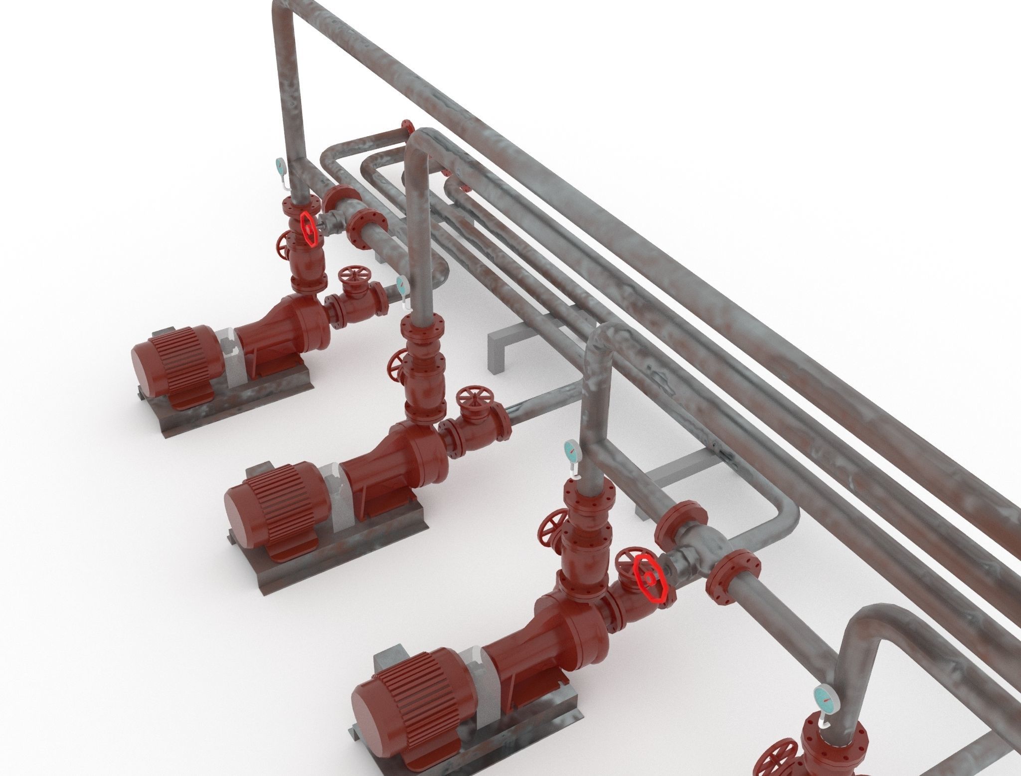 Fire pump station 3D model_6