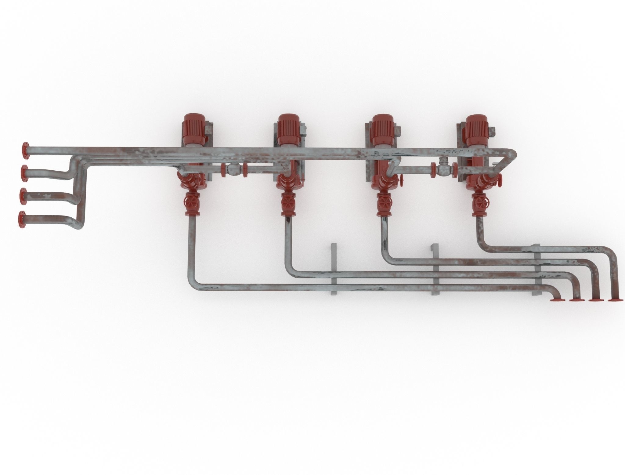 Fire pump station 3D model_3