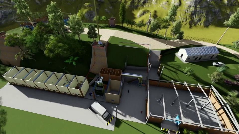 lead battery recyclable factory 3D model_2