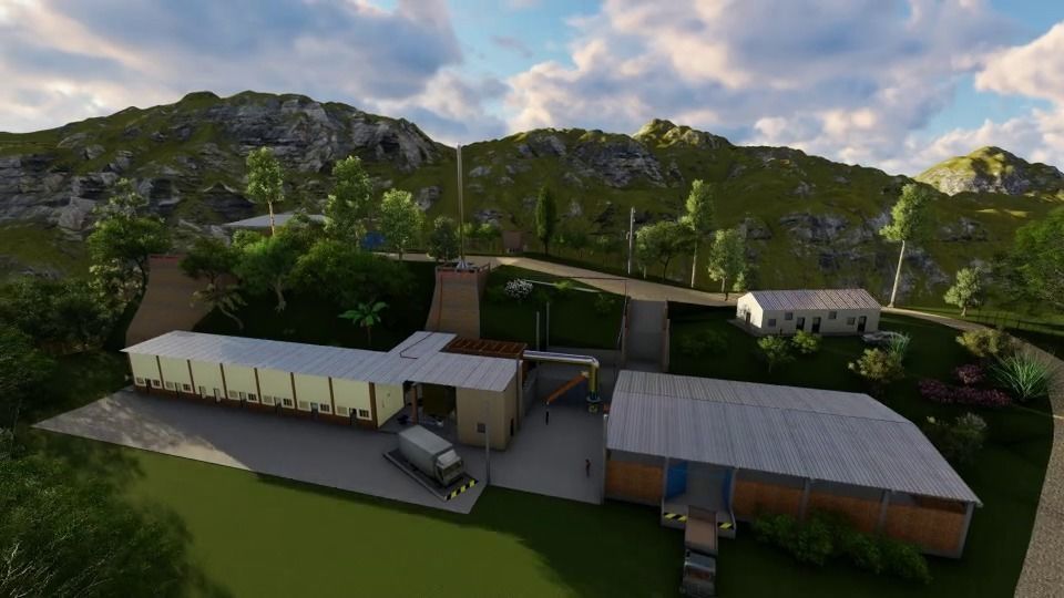 lead battery recyclable factory 3D model_4