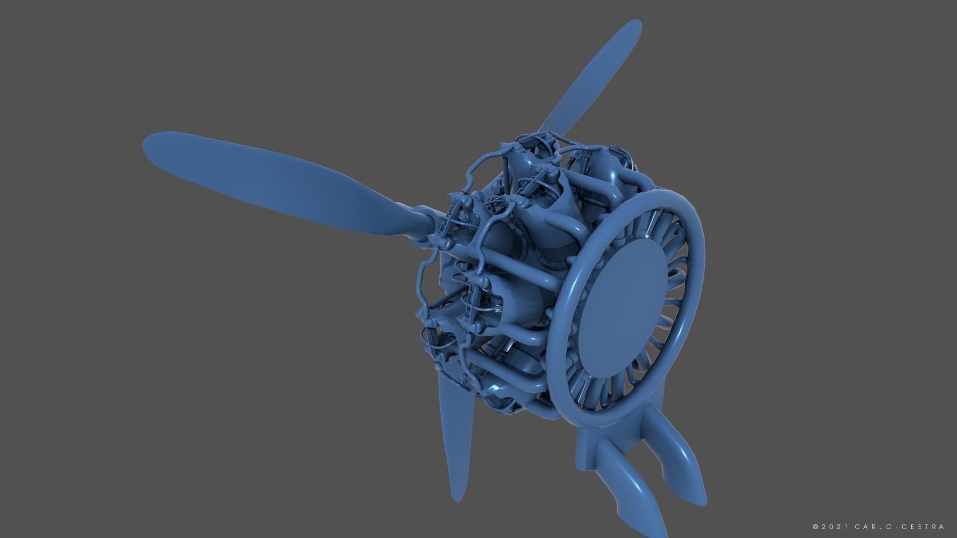 PW R1830 Radial Engine - Personal license - 1-6 scale 3D print model_2