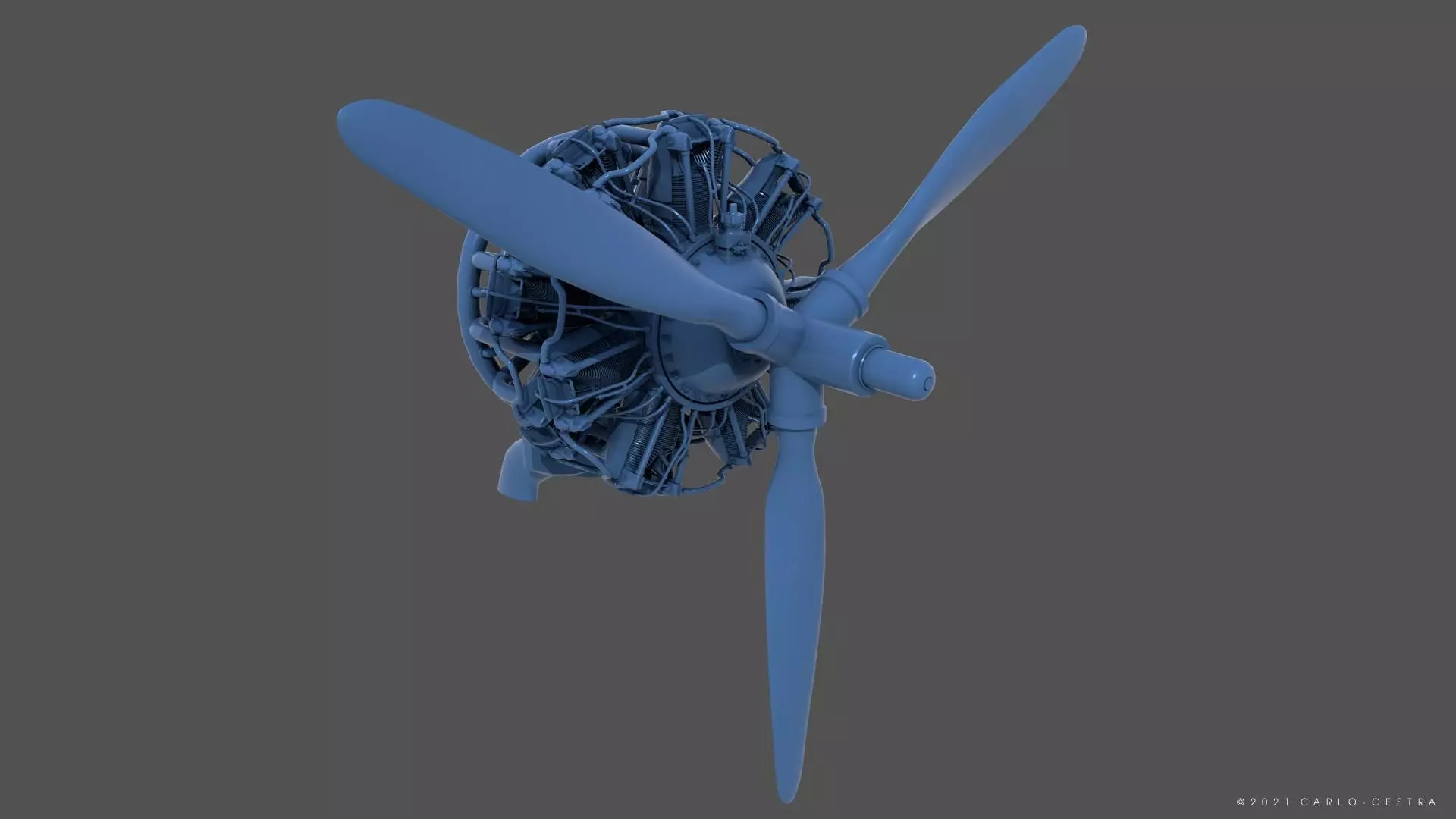PW R1830 Radial Engine - Personal license - 1-6 scale 3D print model_0