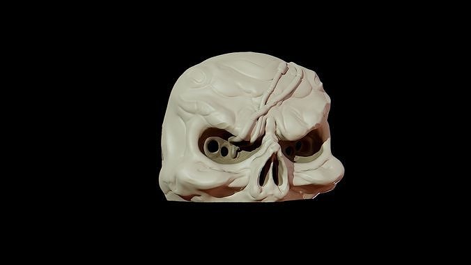 Cyberpunk skull mask 3D print model