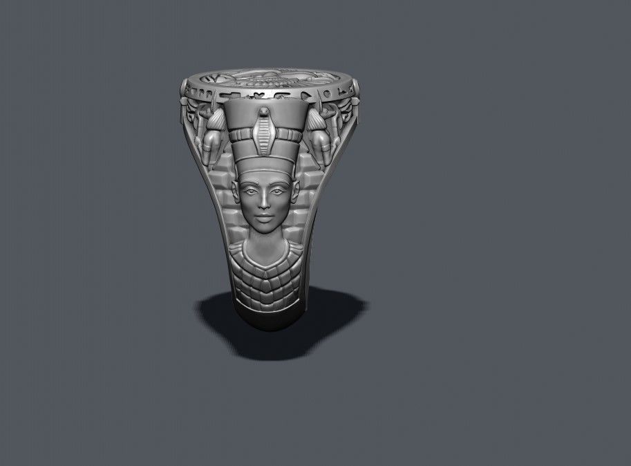egyptian Nefertiti ring 3D print model_2