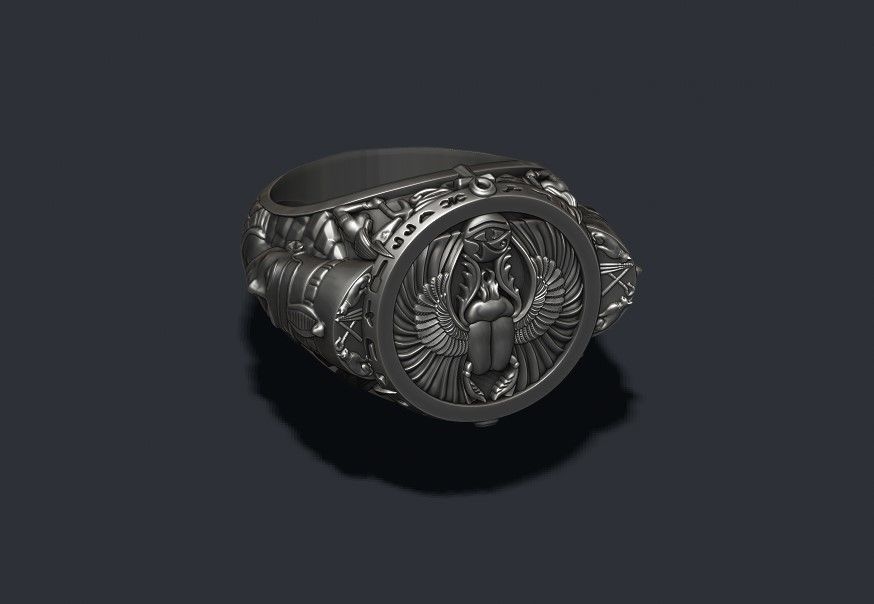egyptian Nefertiti ring 3D print model_8