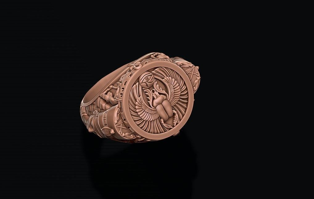 egyptian Nefertiti ring 3D print model_11