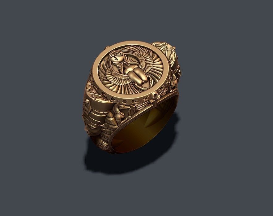 egyptian Nefertiti ring 3D print model_4