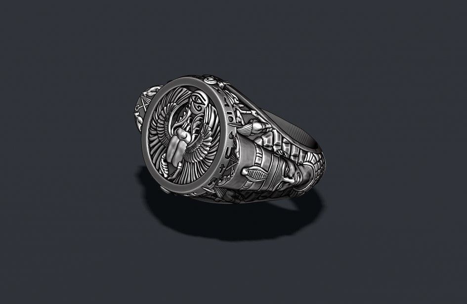 egyptian Nefertiti ring 3D print model_7