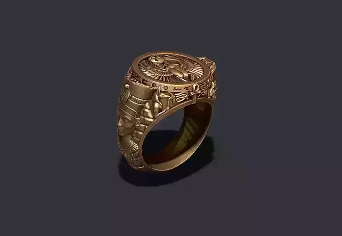 egyptian Nefertiti ring 3D print model
