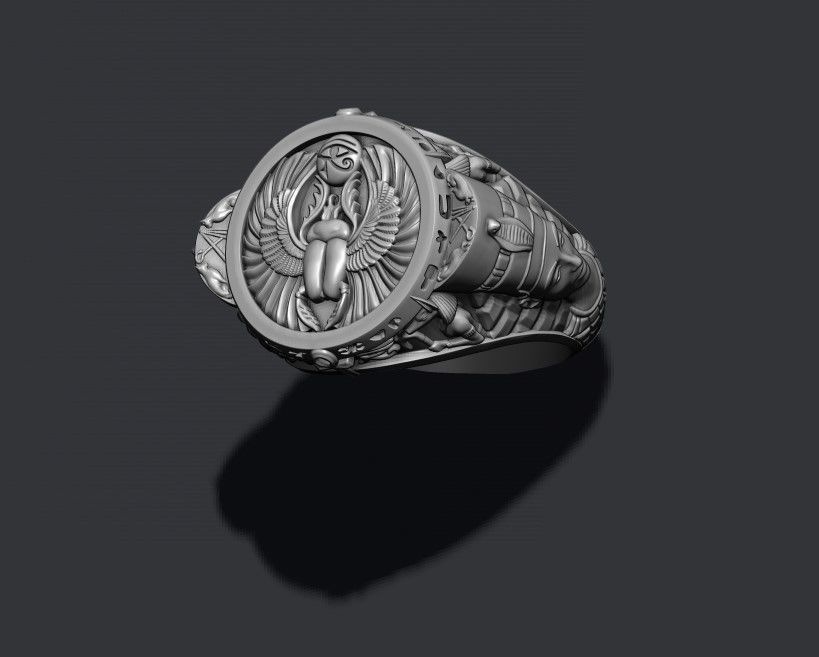 egyptian Nefertiti ring 3D print model_10