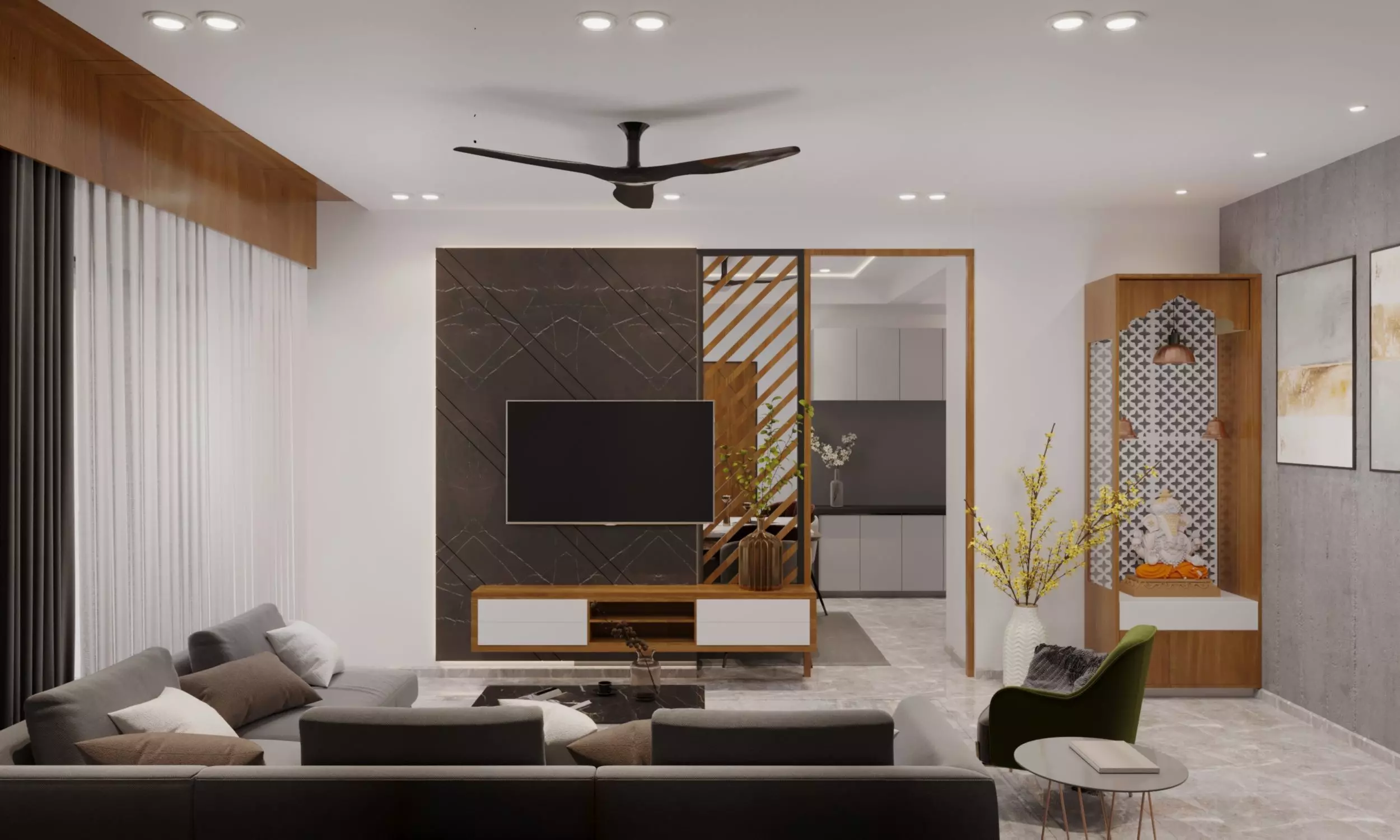 living room interior design scene 3d model 3 3D model_0