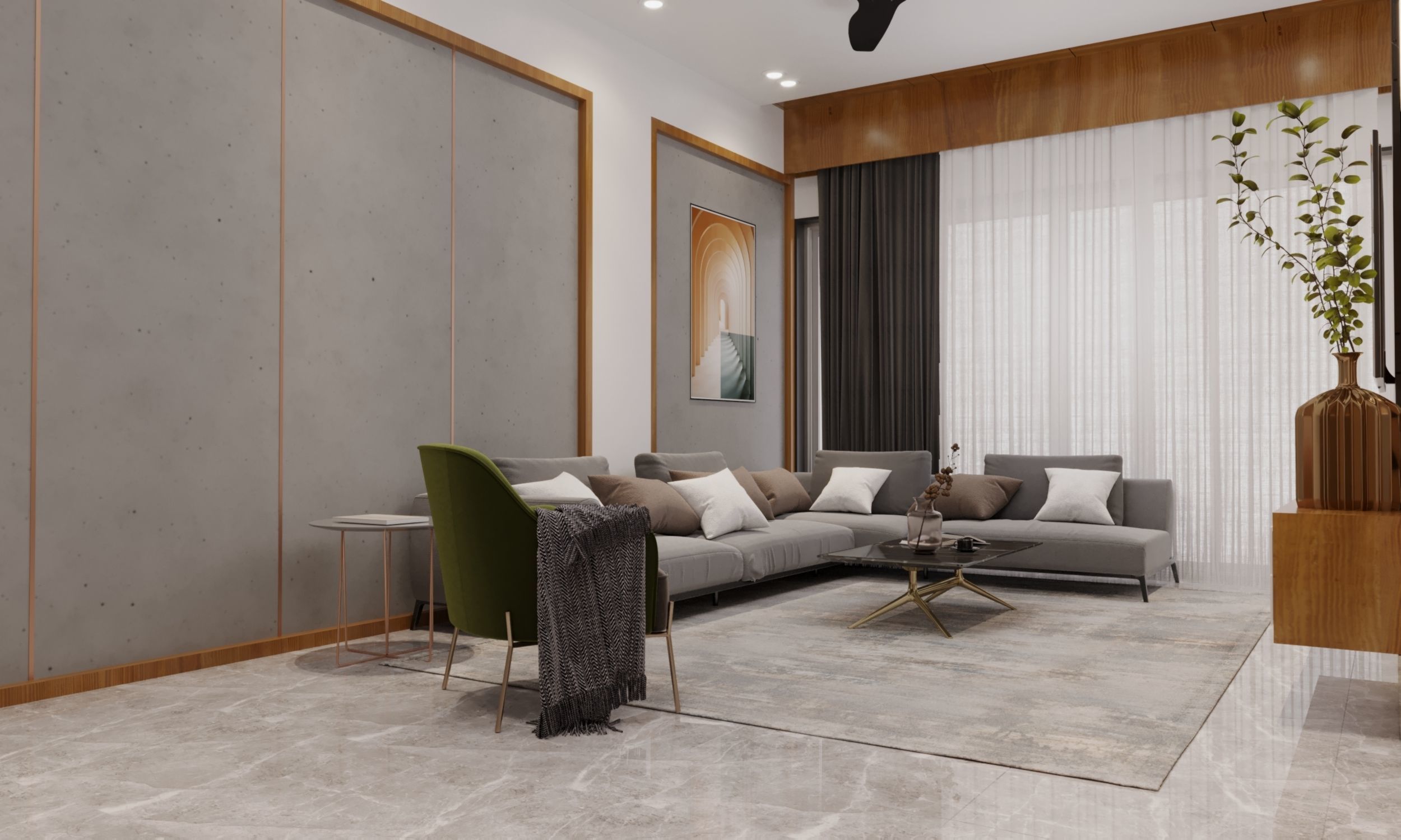 living room interior design scene 3d model 3 3D model_7