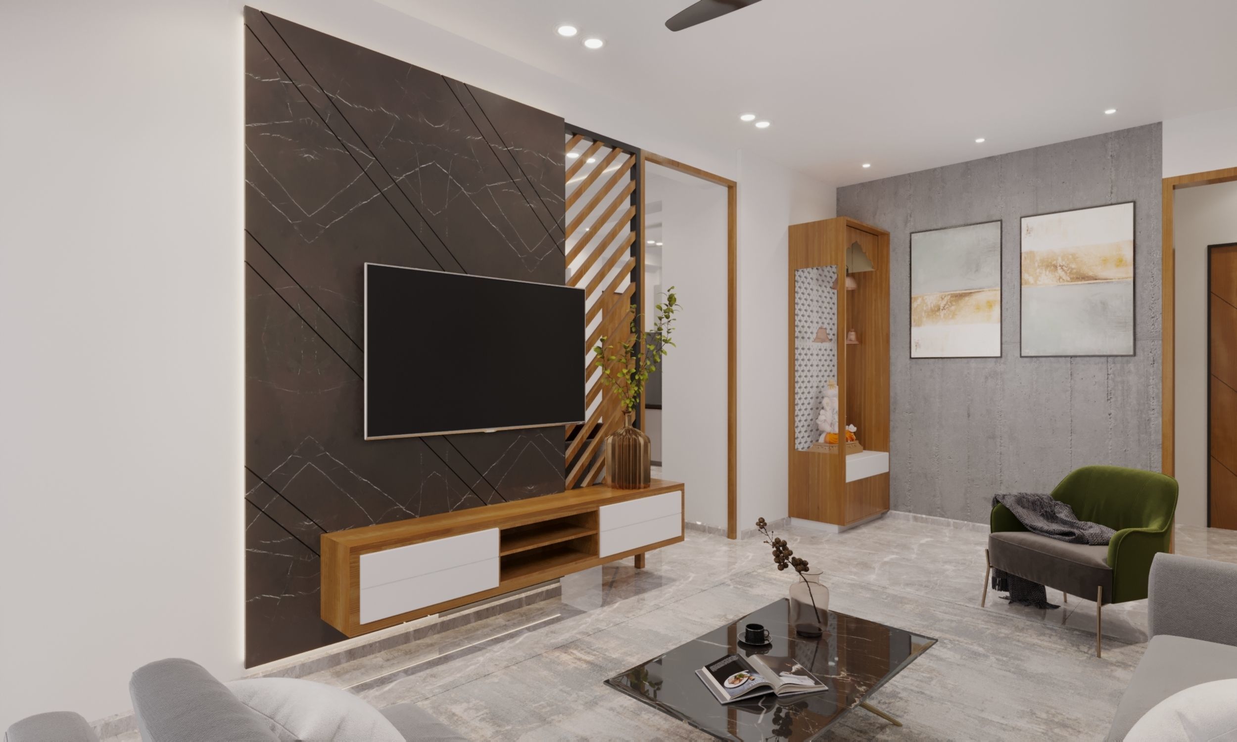 living room interior design scene 3d model 3 3D model_8