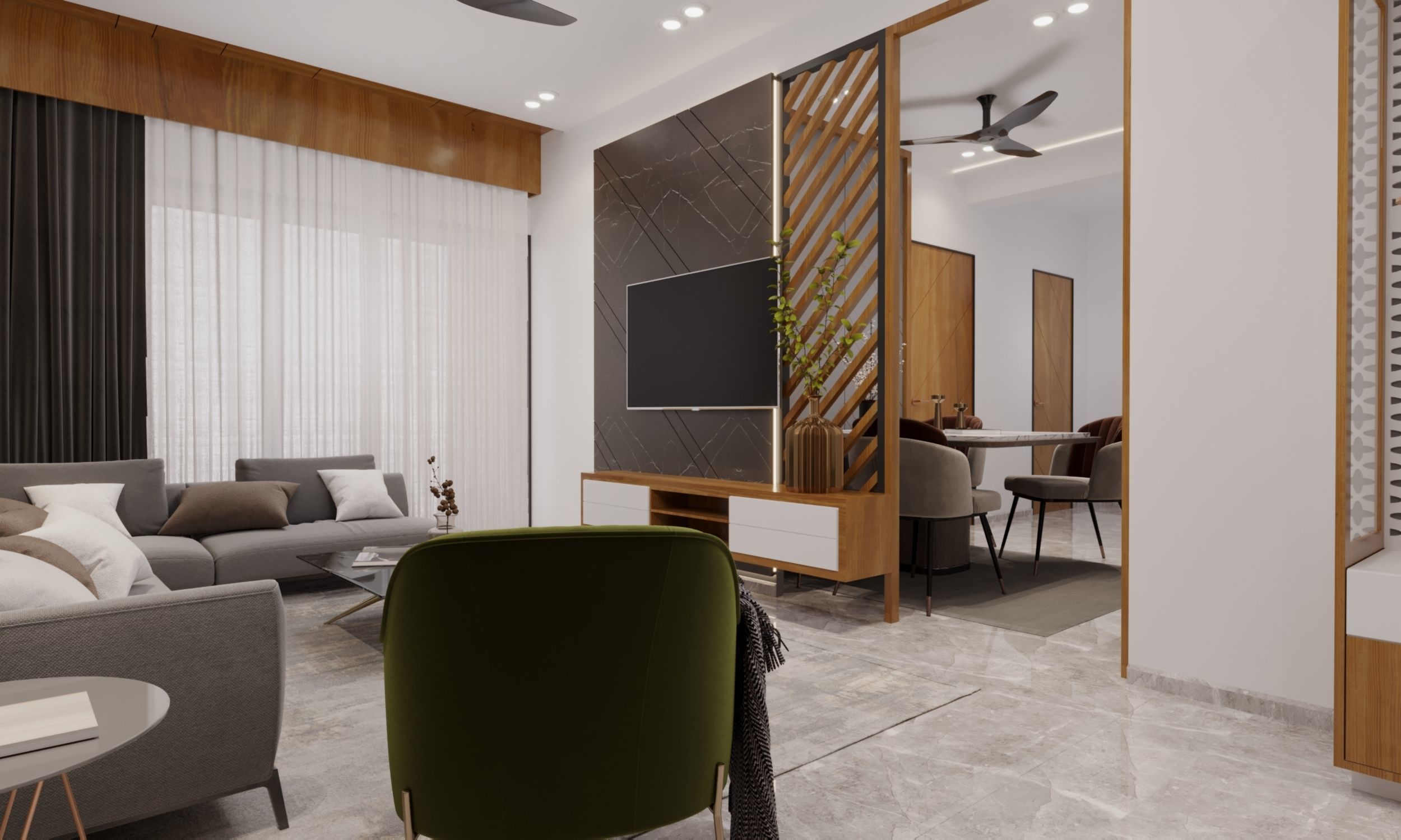 living room interior design scene 3d model 3 3D model_11
