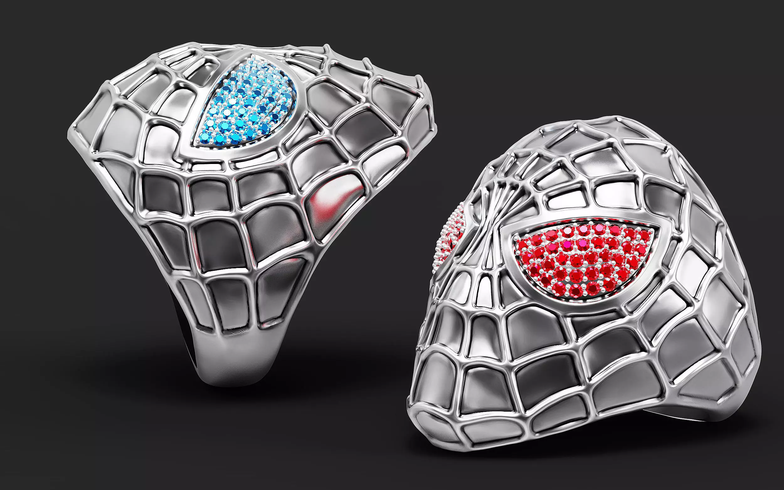Spider-Man ring Silver Gold Print 3D print model