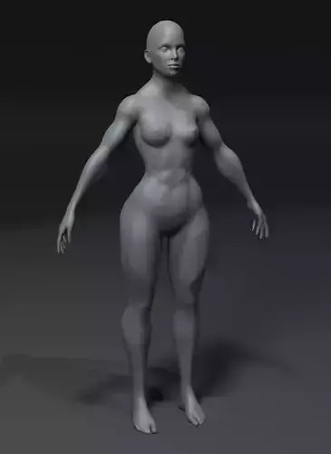 Superhero Female Body Base Mesh 3D Model 20k Polygons Low-poly 3D model