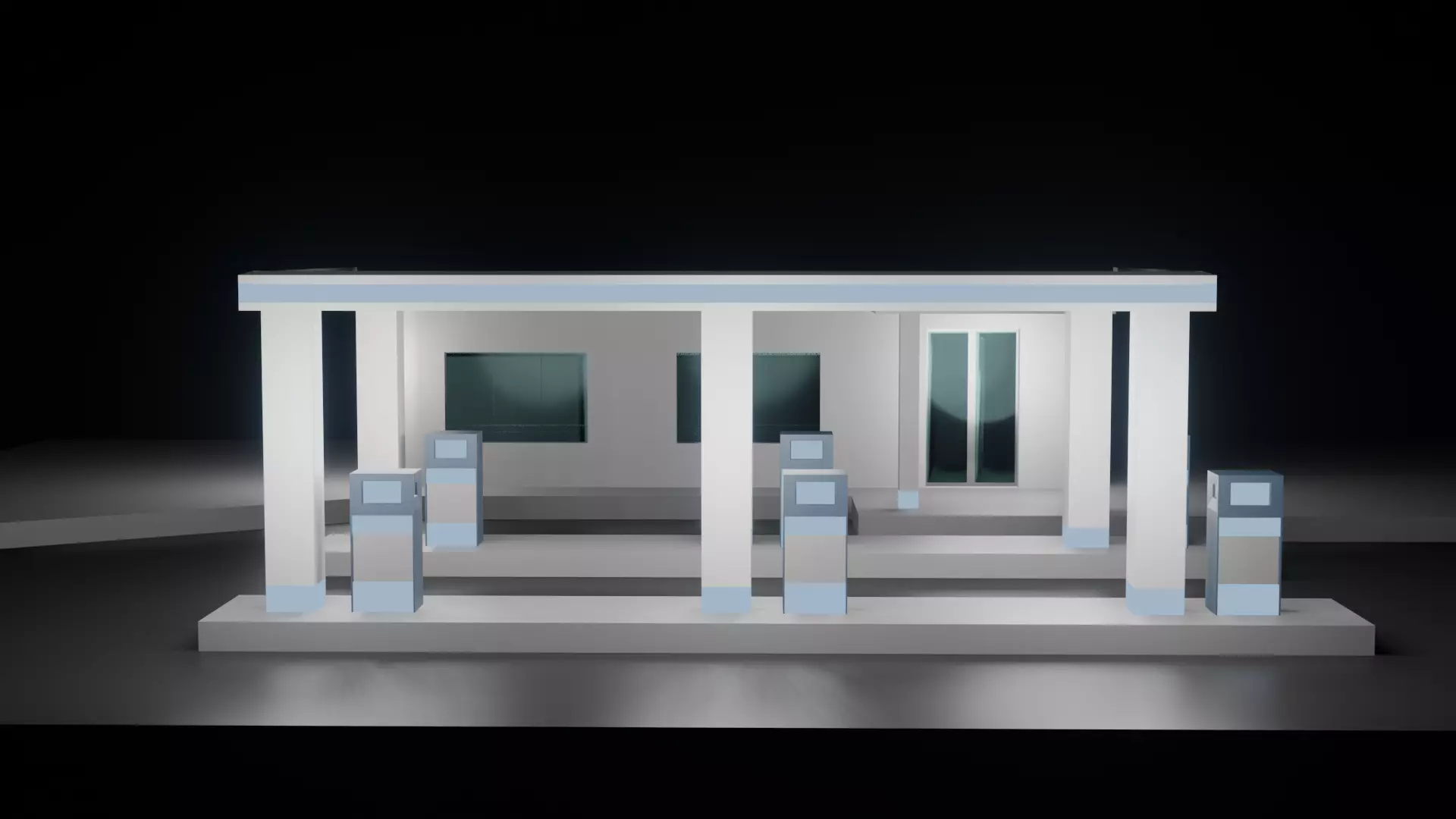 Gas Station 3D model_0
