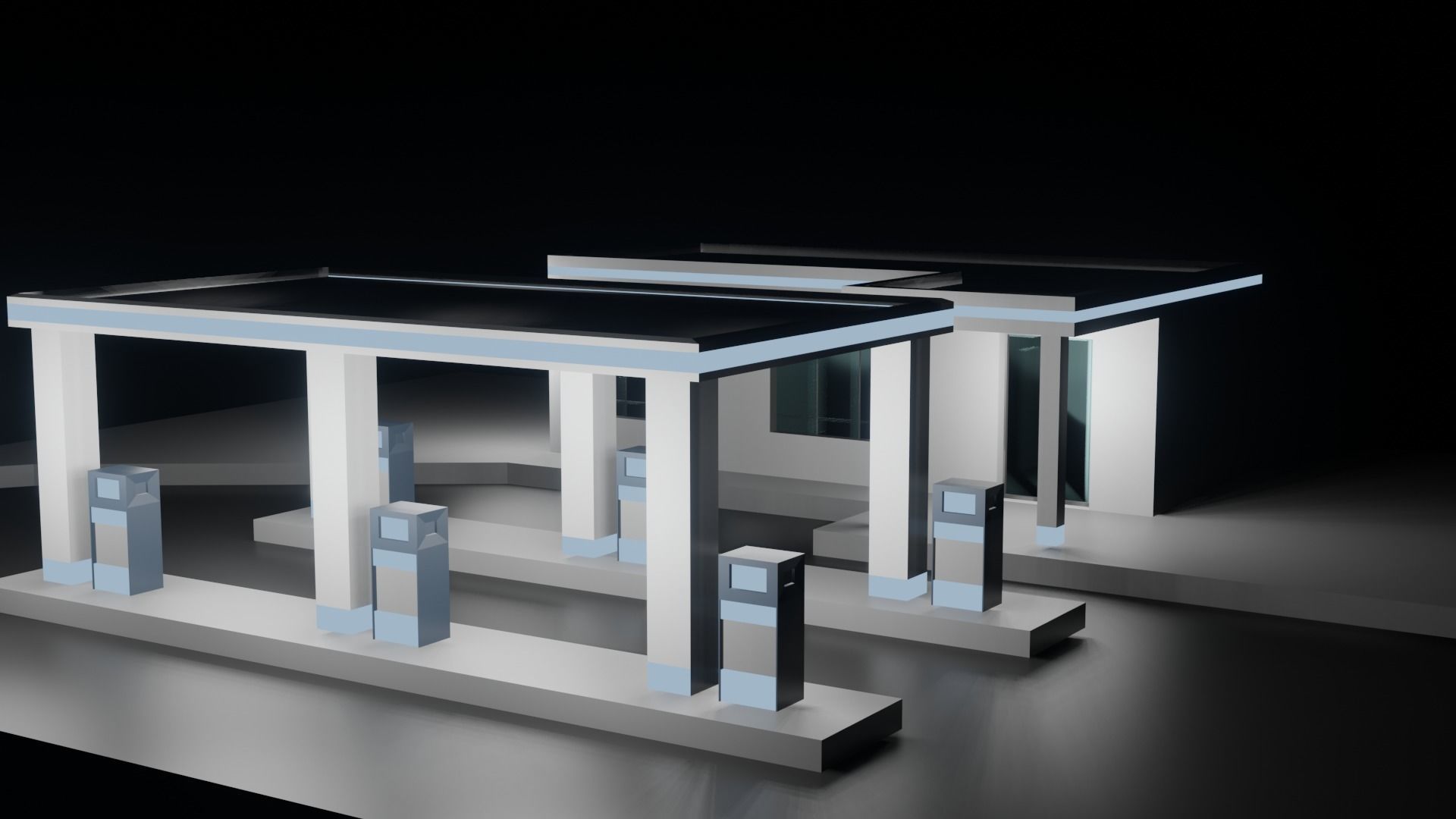 Gas Station 3D model_4