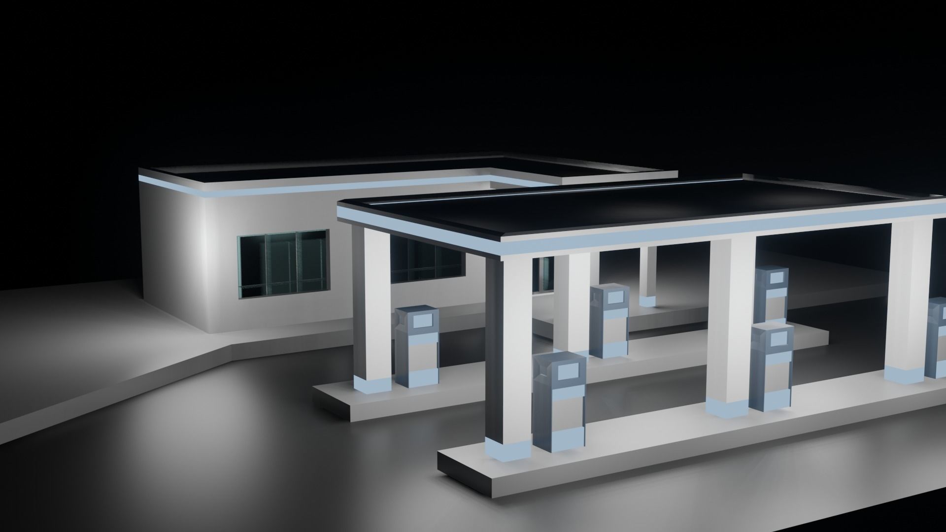 Gas Station 3D model_5