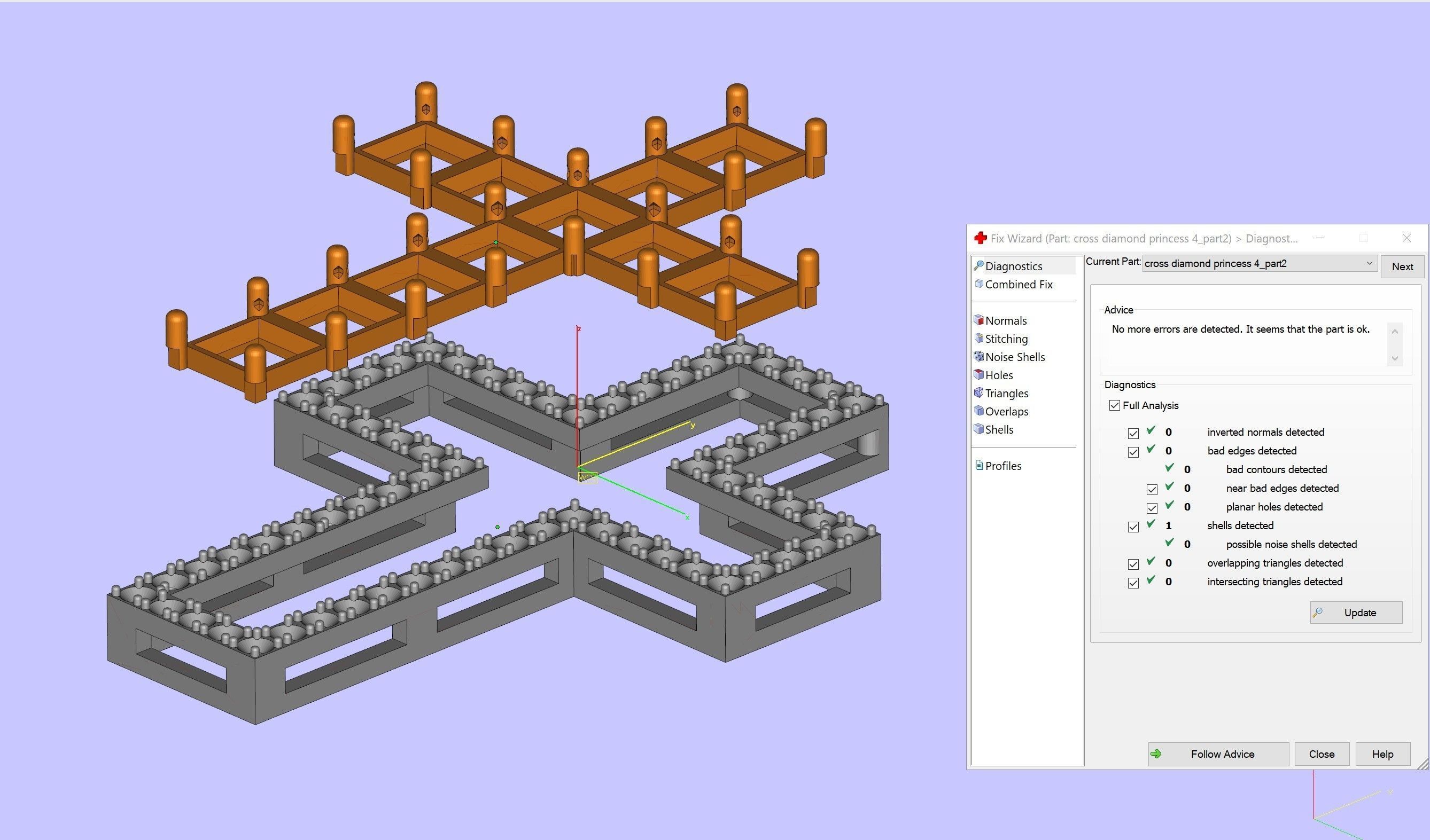 cross diamonds 3D print model_7