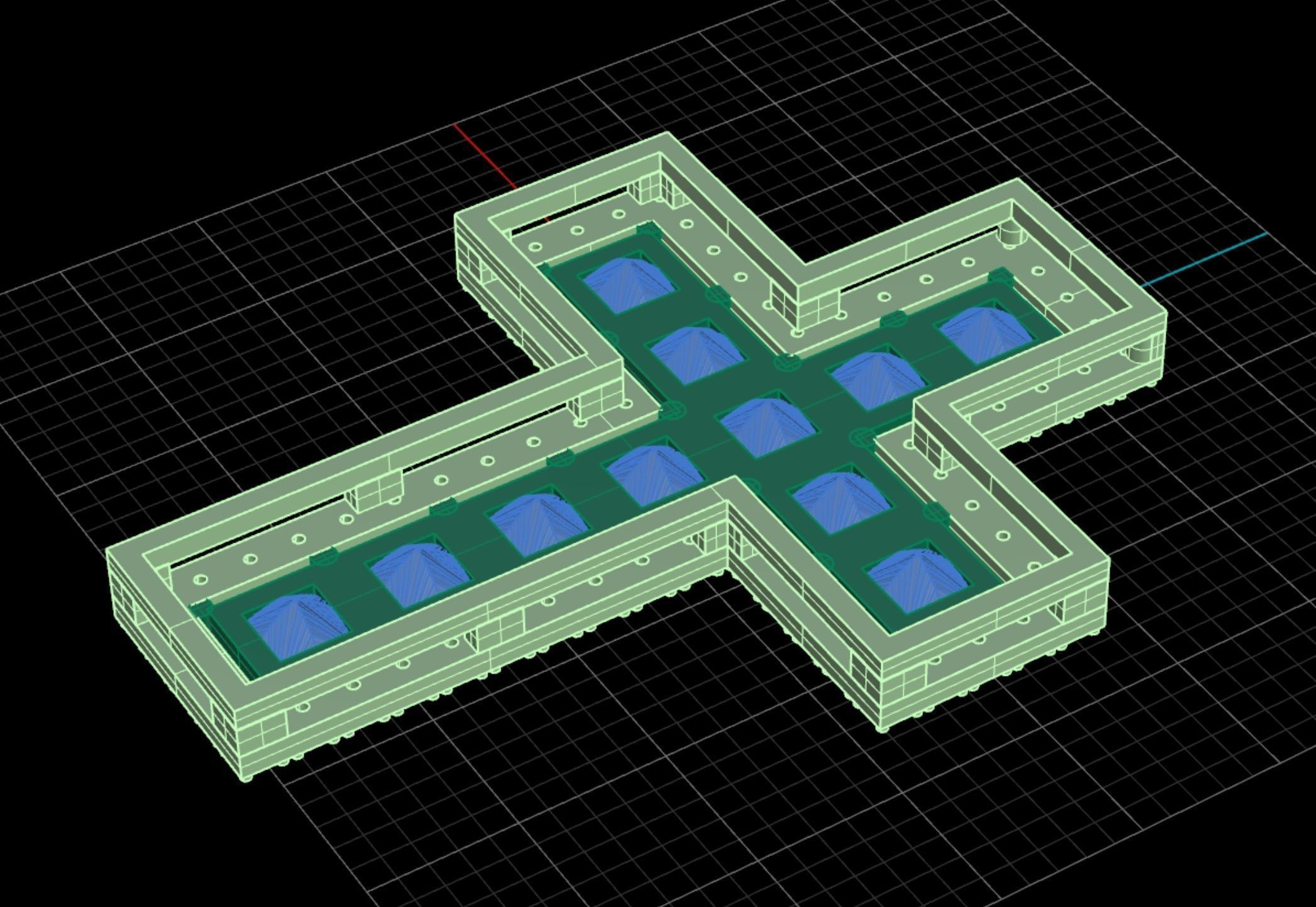 cross diamonds 3D print model_4