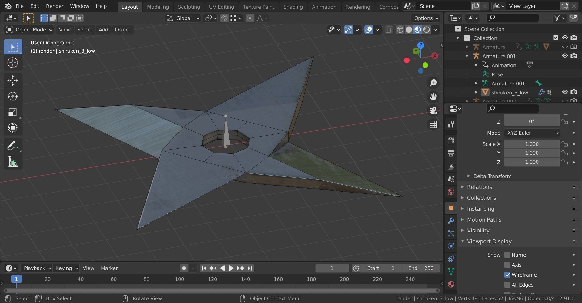 Ninja weapon 3D Model Collection_50