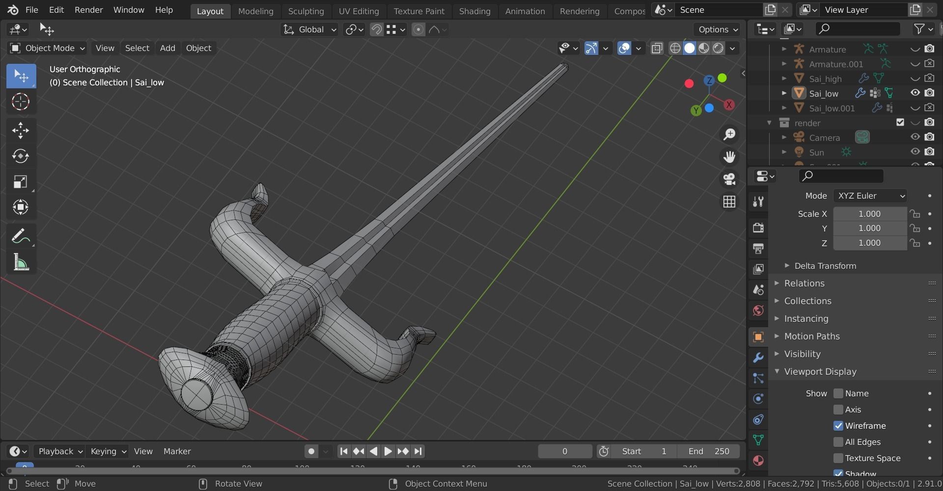 Ninja weapon 3D Model Collection_16