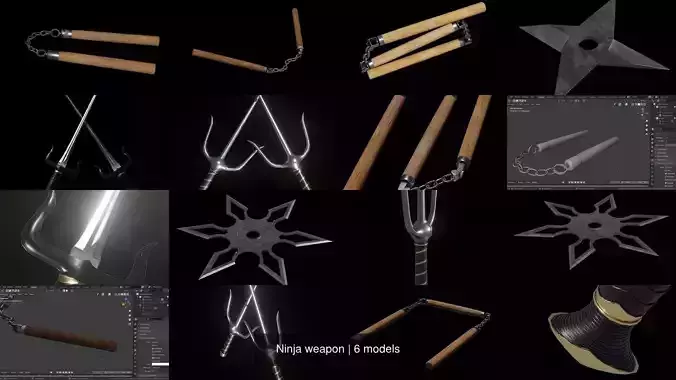 Ninja weapon 3D Model Collection