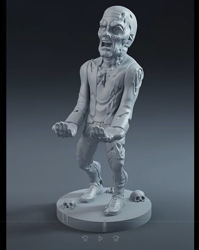 Zumbi cellphone and joystick holder 3D print model
