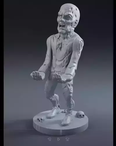 Zumbi cellphone and joystick holder 3D print model