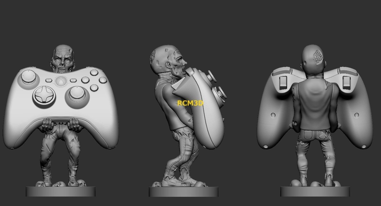 Zumbi cellphone and joystick holder 3D print model_2