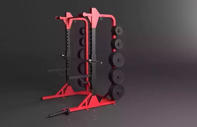 HAMMER STRENGTH HD ELITE HALF RACK 3D model 3D model