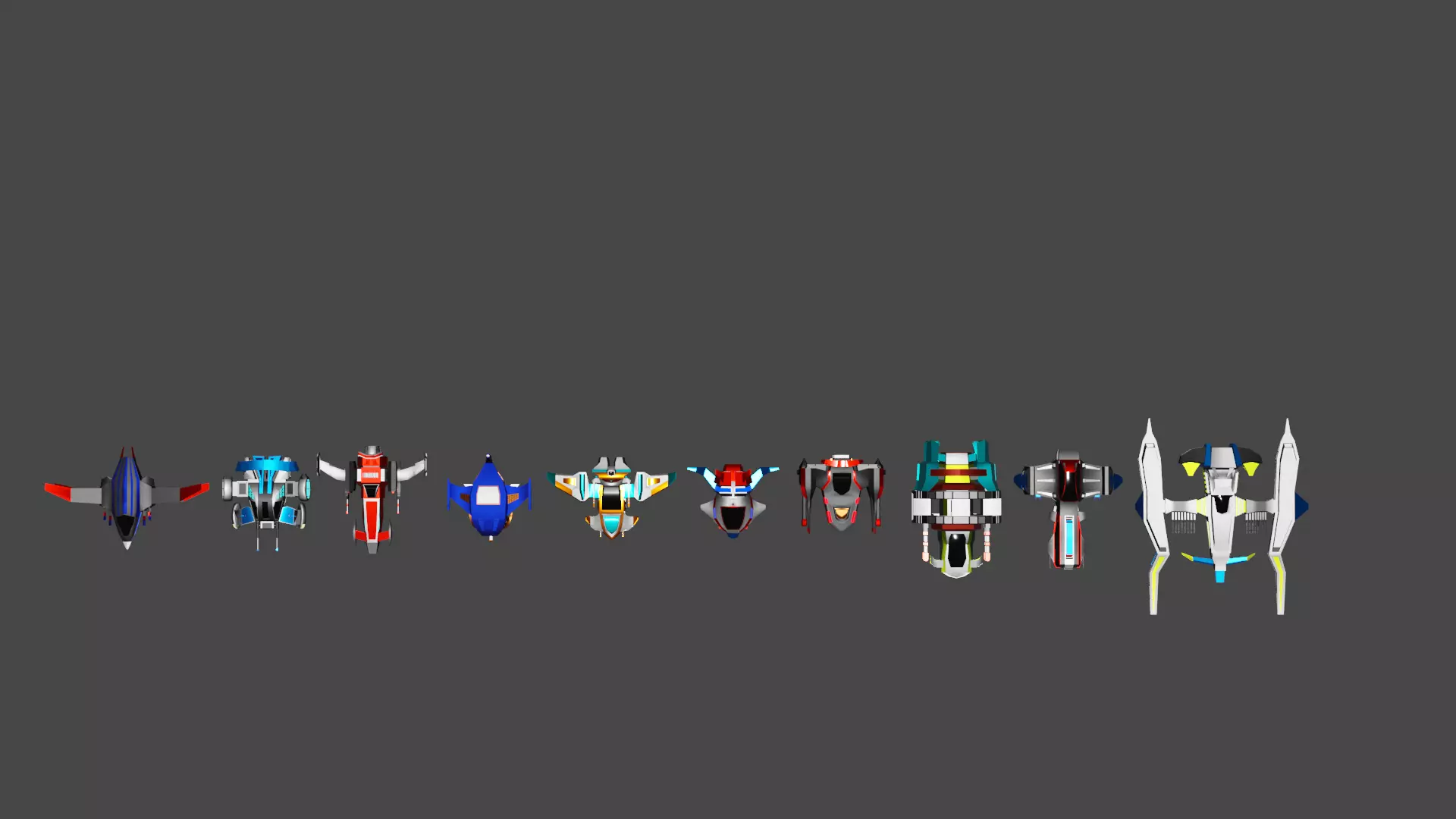 10 Spaceships Pack 1 Low-poly 3D model