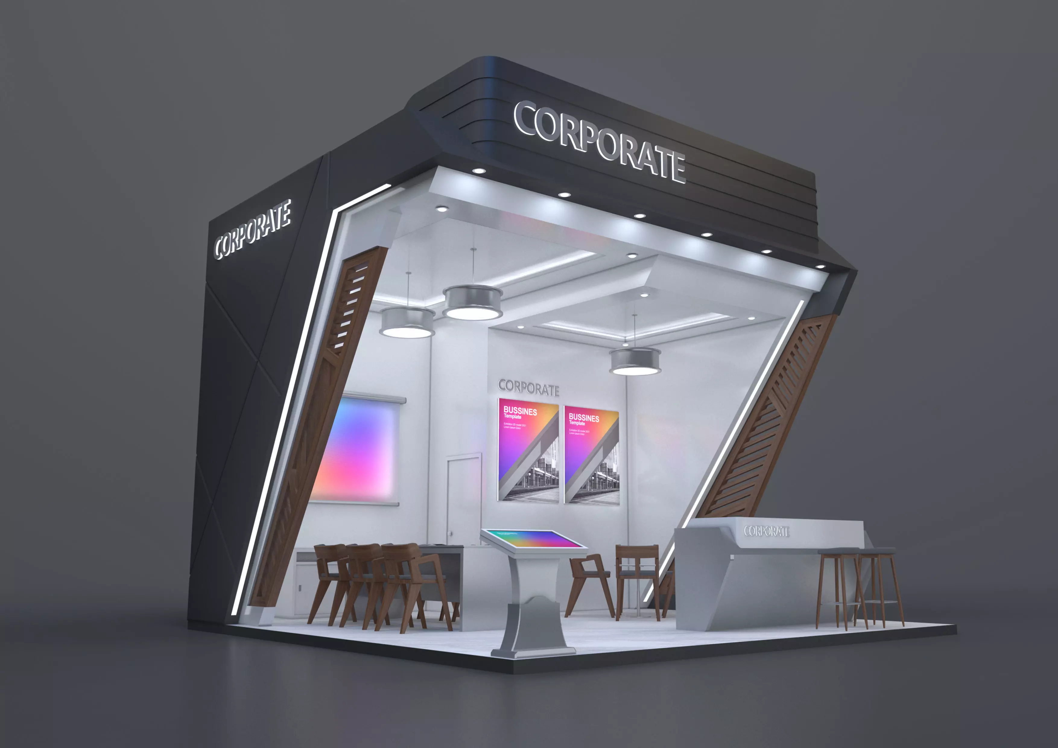 exhibition stand 36 sqm 3D model_0