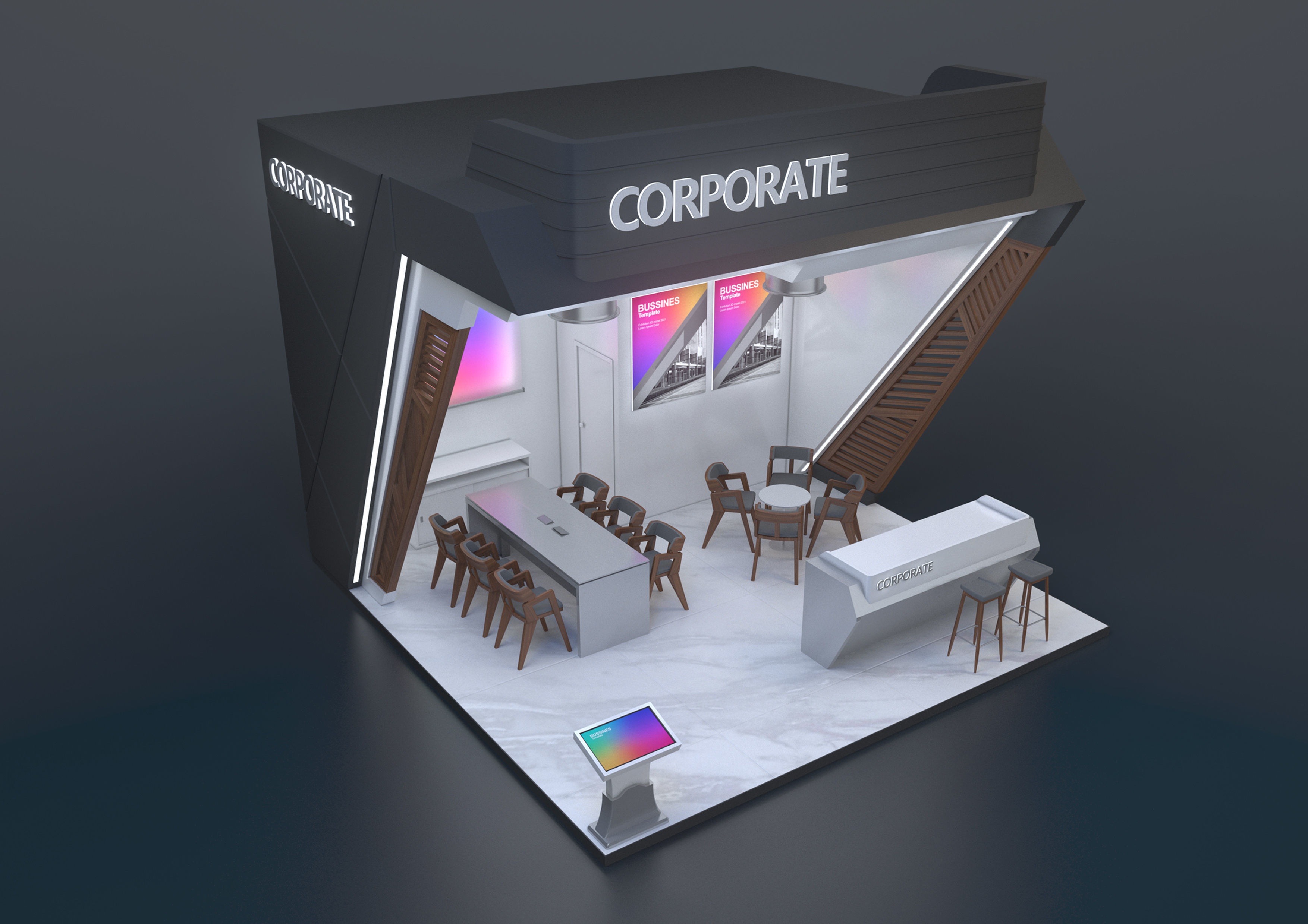 exhibition stand 36 sqm 3D model_9