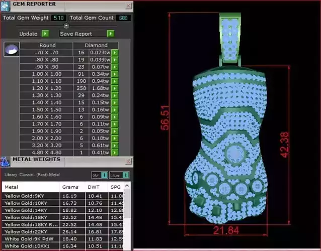 Thor Gloves Pendants Full Diamond