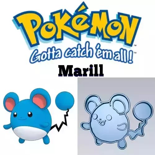 Amazing Pokemon Marill Cookie Cutter Stamp Cake Decorating 