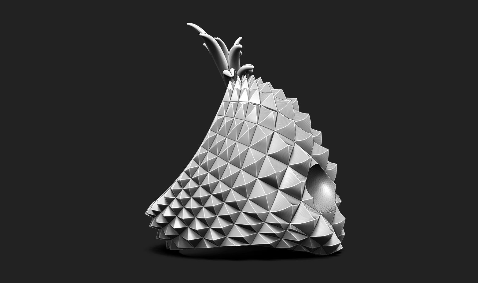 Pineapple Skull Ring 3D print model_2