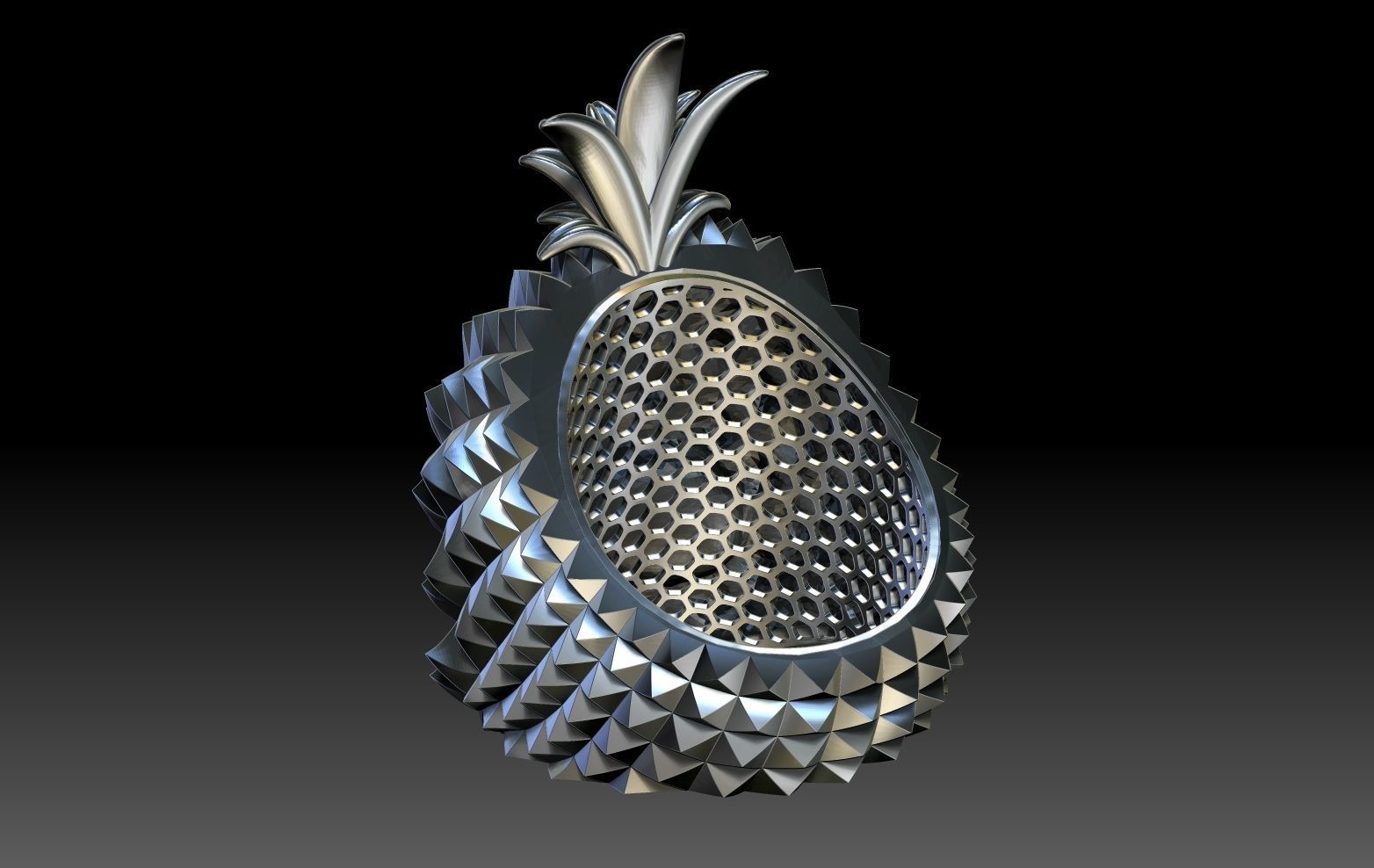 Pineapple Skull Ring 3D print model_8