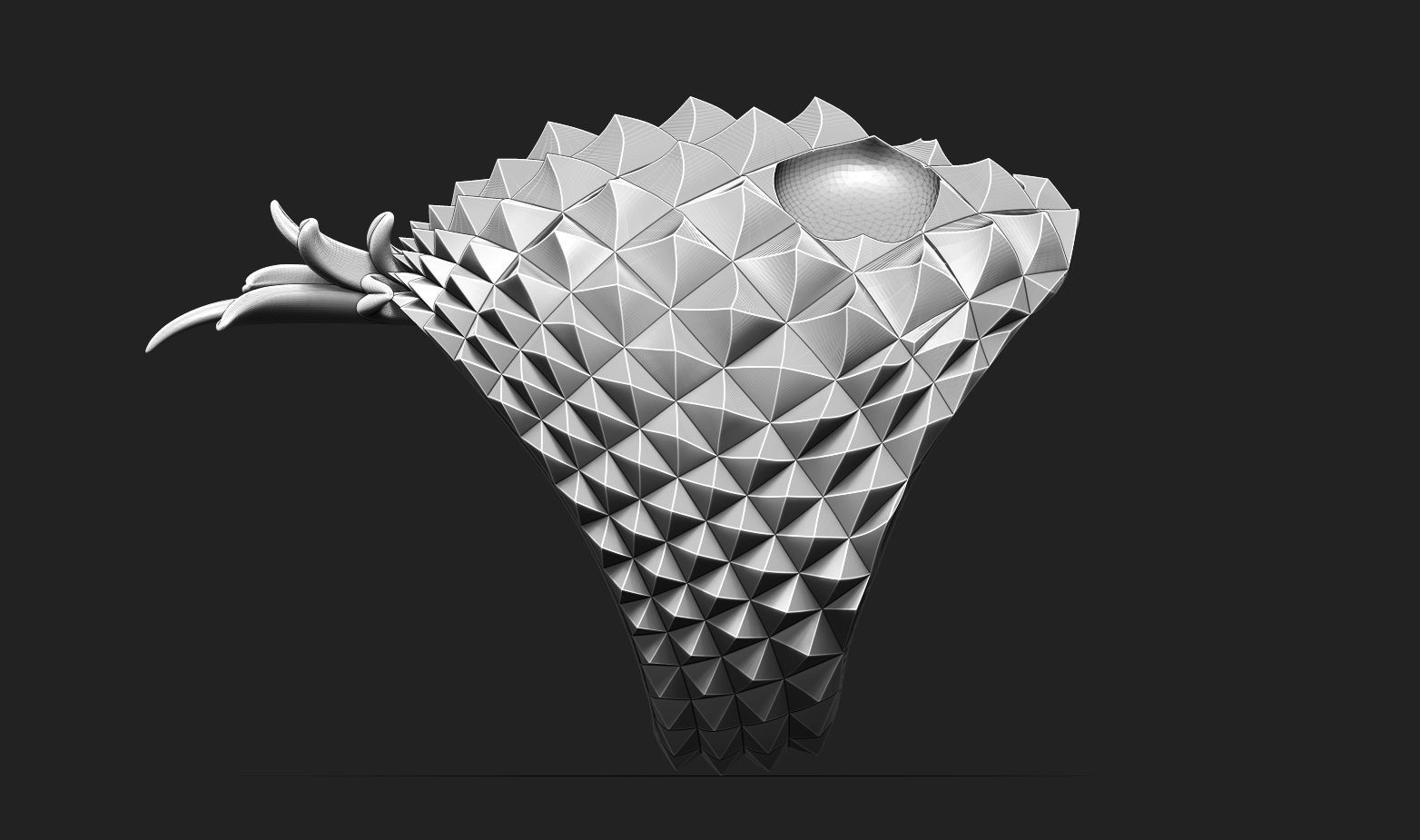 Pineapple Skull Ring 3D print model_4