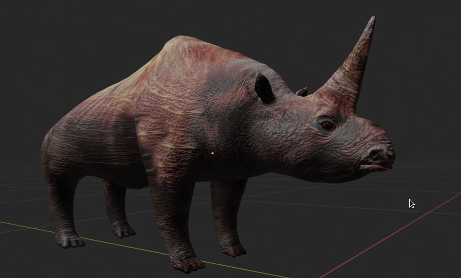 ELASMOTHERIUM rhinoceros Low-poly 3D model_5