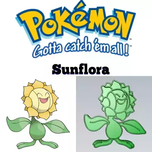 Amazing Pokemon Sunflora Cookie Cutter Stamp Cake Decorating  3D model
