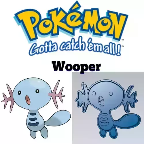 Amazing Pokemon Wooper Cookie Cutter Stamp Cake Decorating  3D model