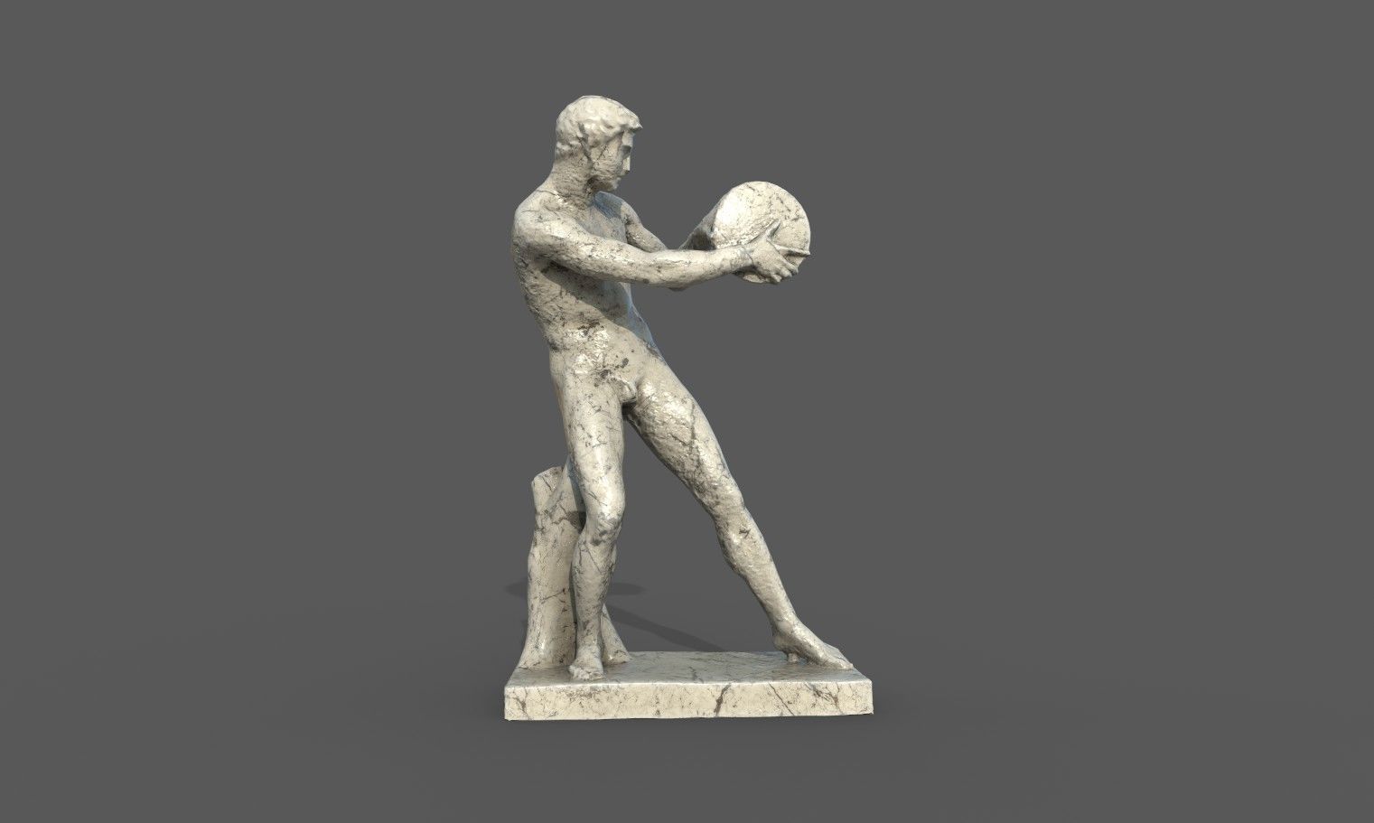 statue of Discobolus   Low-poly 3D model_15