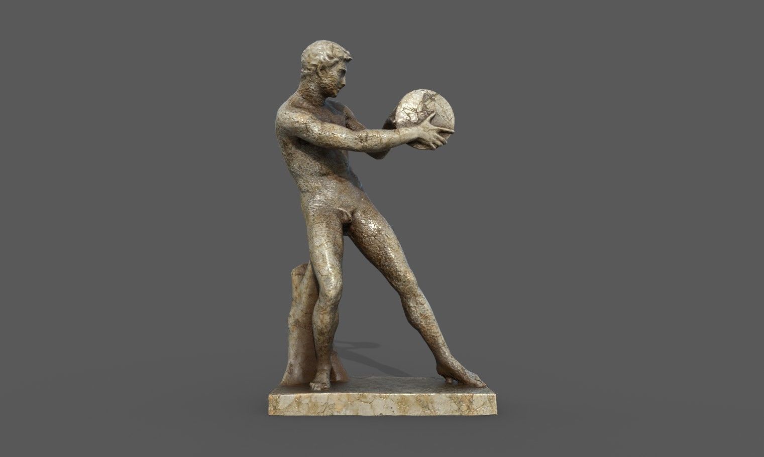 statue of Discobolus   Low-poly 3D model_8